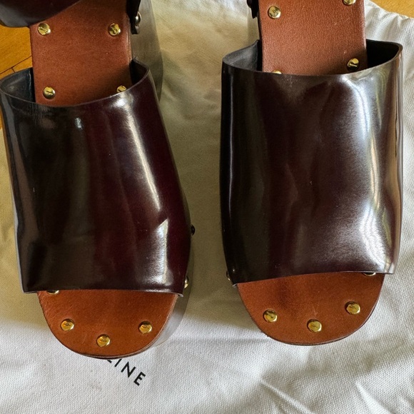 Céline Phoebe Philo Rare clogs platforms Spazzolato leather sandals 38 EU 8 - Picture 11 of 13